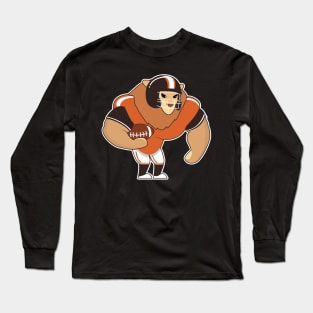Lion as Football player with Football Long Sleeve T-Shirt